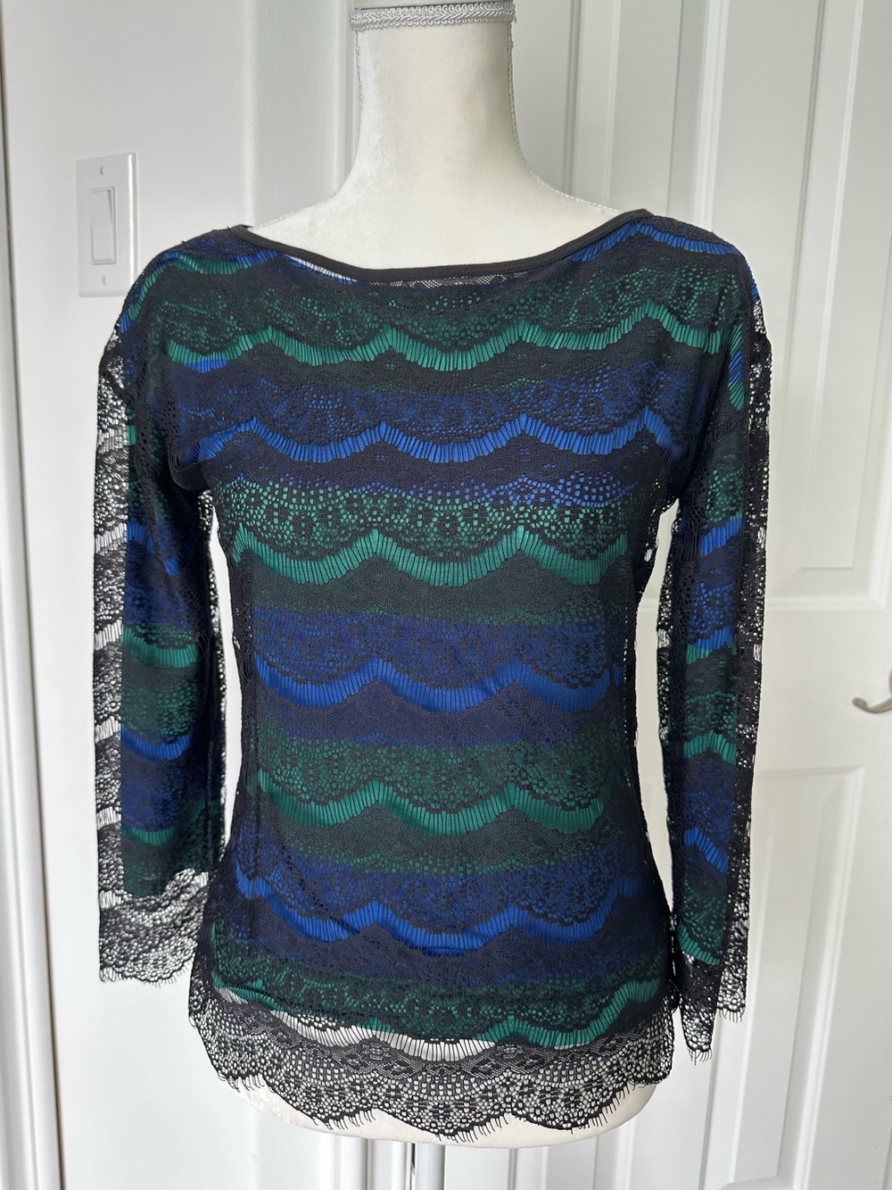 Gianni Bini Black Lace Overlay Top